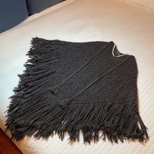 Alpaca Wool Blend Fringed Poncho by Overland